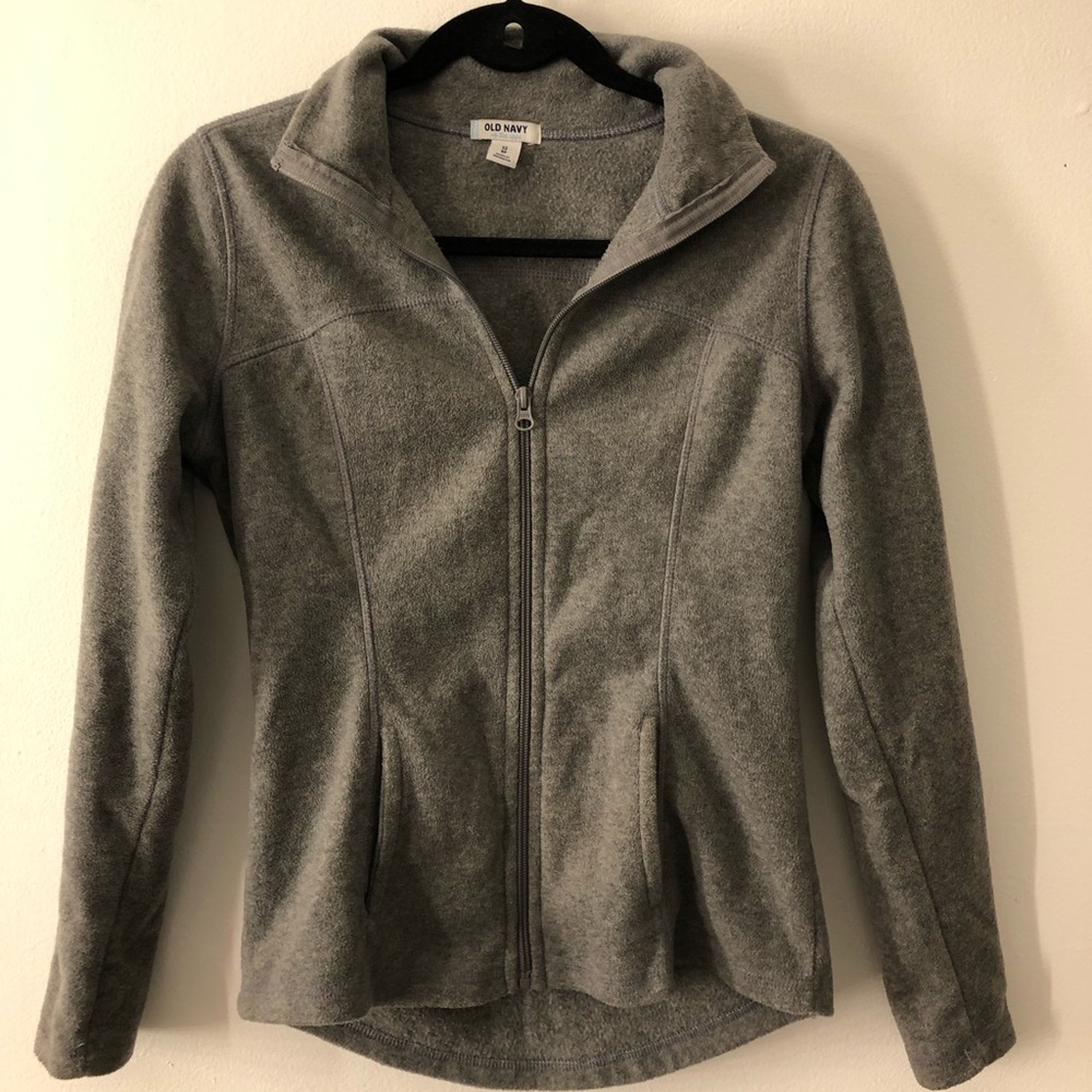 Gray fleece zip up
